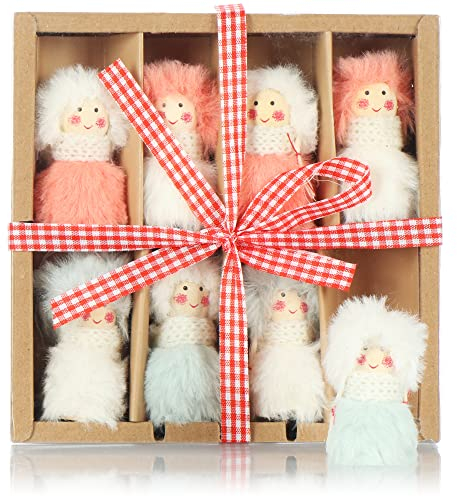 COM-FOUR® 8x angeli pendenti per albero di Natale premium - Decorazioni - figure di fate come etichette regalo - Troll decorativi svedese-scandinavi