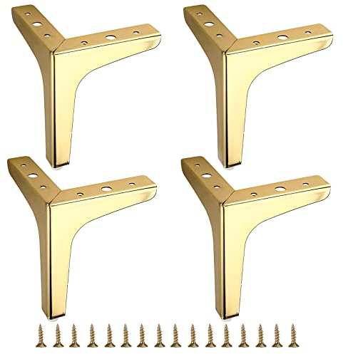 IGNPION 15cm Metall Sofa Bein Möbelbeine aus Metall 4 Stück Moderne Möbel Füße Sofa Möbel Riser Füße goldfarben