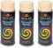 VE-INDUSTRIES Lot de 3 bombes de peinture selon RAL - 400 ml - Vernis coloré pour bois, métal (1001 beige)