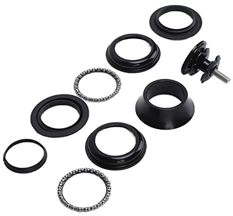 SWOQ CNC 28,6 mm Straight Tube Fork Steuersatz, hochpräziser, hochfester Fahrradsteuersatz mit 28,6 mm gerader Gabel mit Steuersatzabdeckung zum Radfahren