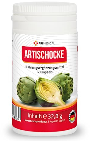 ARTISCHOCKEN KAPSELN vegan mit Artischockenextrakt 800mg je Tagesdosis Primedical 1 x 60 Kapseln