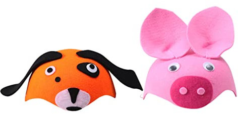 VALICLUD 2stücke Junge Mädchen Hut Cartoon-mütze Tiermütze Lustige Mützen Schweinemützen Cosplay-mützen Für Junge Mädchen Und Erwachsene Dalmatinerhund Schwein