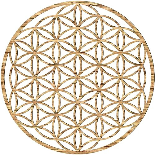 Blume des Lebens Wandbild aus Holz (Ø 20/21,5/26,88/39/43/49cm) (49 cm, Bambus)