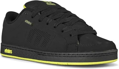 Etnies Kingpin - Skate Cupsole Iconique, Construction Renforcée, Confort Coussiné, Baskets du Quotidien - Black/Green/Black - 42