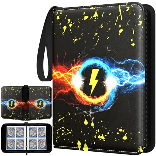 Album de collection pour cartes Pokémon, 400 cartes à collectionner, 4 pochettes, 50 pages, étanche, en cuir PU, avec fermeture éclair, pour cartes à collectionner, cadeau pour enfants, garçons et