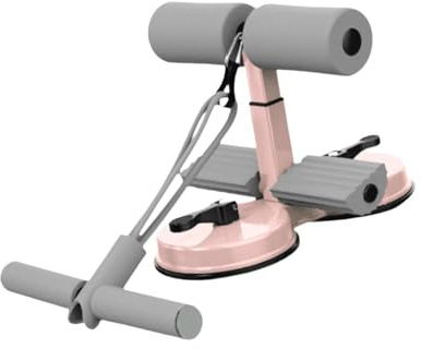 Oshhni Barra para Abdominales Máquina para Abdominales Soporte para El Suelo Dispositivo de Asistencia Antideslizante Entrenamientos Abdominales Barra para a, Gris Y Rosa
