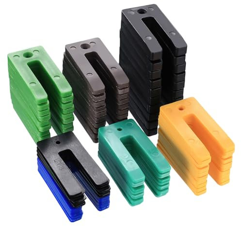 Juego de espaciadores de plástico surtidos 1 mm a 10 mm, cuñas y empacadores de ventana U-shape