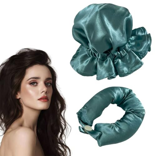 CATOR 2 pcs set Bigodino Lungo per Boccoli, Bigodino Fascia Capelli, Fascia Bigodino, Heatless Hair Curler, bigodino lungo per boccoli, Fascia Morbida Curler Arricciacapelli per Capelli (verde)
