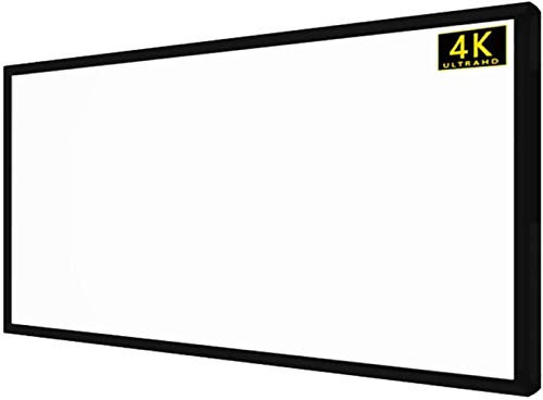 WEITINGKKK Écran de projecteur Portable, Écran Anti-lumière, focale Ultra-Courte, écran à Cadre Ultra-étroit réglable à Fixation Murale 4K HD for la Maison, sans Plis(80inch)