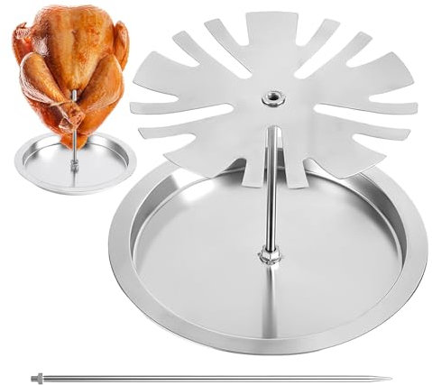 Stand de Grill au Poulet - Porte-Poulet métallique avec Bol de Collecte, pour 15 Ailes de Poulet ou Jambes | de Grill Portable, Porte-Poulet pour Les Fumeurs, Four, Gril dans Le Jardin,