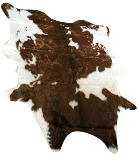 FUTUREORYY Alfombra para Dormitorio Estampado Animal Marrón, Alfombra Decorativa de Felpa Ligera Imitación Cuero para Sala y Hogar