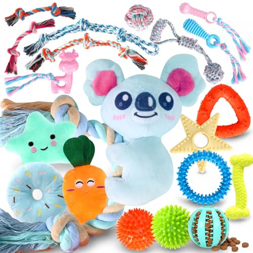 Aitmexcn 20 Pack Puppy Teething Toys,Puppy Chew Toys with Cute Squeaky Toys