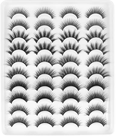 Falsche Wimpern 3D Künstliche Wimpern Natürlich Fake Lashes 5 Verschieden Stile 20paar Wiederverwendbar Weich Naturwimpern Lang Dicke Dramatisch and Kurze Nerz Wimpern by Glowing win