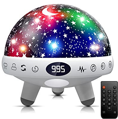 YACHANCE Kids Night Light Projector with White Noise Machine, 29 Soothing Sounds Star Projector, Baby Sensory Lights Toys for Children, Boy & Girls Gifts, Sound Machine with Timer and Remote