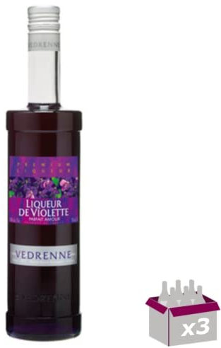 Lot de 3 Vedrenne - Liqueur de violette 18° - 70cL