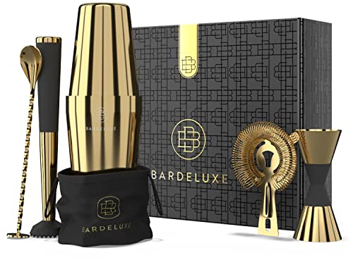 BarDeluxe® Boston - Juego de 5 coctelera de Acero Inoxidable, Juego de cócteles de 750 ml, Juego de cócteles Boston, Juego de cócteles de Acero Inoxidable, Accesorios de cóctel