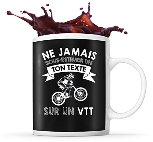 Mug vtt Prénom métier âge Personnalisable | Tasse drôle pour Cycliste | idée cadeau anniversaire Noël fête des Pères