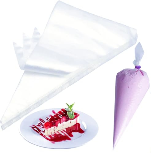 NinBase 24 Inch Extra Large Piping Bags - 100 Pack Disposable Non-Slip Thickened Pastry Bag - Anti Burst Pastry Bags, Ideal for Icing, Cake Baked Goods Baking Chocolate Cupcake Decoratin XXL