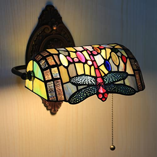 Uziqueif Lampada da parete per interni vintage, lampada da parete con interruttore, lampada da parete tiffany da 10 pollici, lampada da parete per interni, lampada da lettura a parete, illuminazione