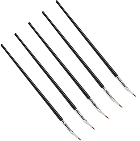 5 Stöcke Abgewinkeltes Eyeliner Pinsel Set für Perfektes Augen Make up, Teiliger Gebogener Pinsel in Ultrafeinen, Definierten und Make up Stilen, Multifunktionales Make up Pinsel Set