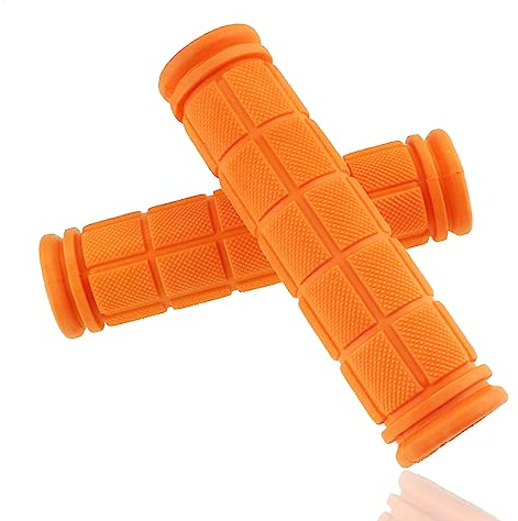 Fahrradgriffe für Kinder, Rutschfester Weichem Gummi Ergonomisch Fahrrad Griffe Lenkergriffe Handgriffe Lenker Griff für MTB Mountainbike Fahrrad (Orange x 1 Paar)