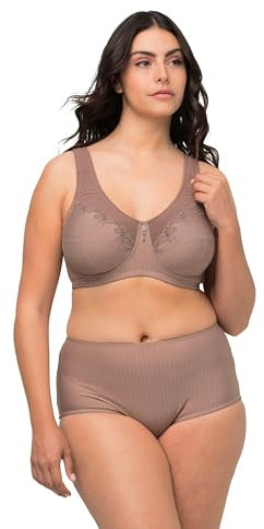 Ulla Popken Damen Entlastungs-BH, ohne Bügel, Strassanhänger, Cup C - G BRA, taupe, 105G