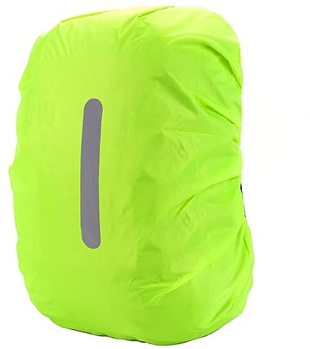 PINEPAN Regenschutz für Rucksäcke, Schulranzen, Reflektor, Schulranzen, Regenschutz, Rucksack, Schritt für Schritt, Rucksackschutz, Outdoor, Camping, Wandern, Grün, 20 l