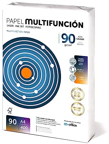Folios A4, 90 g, 400 Blatt, Mehrzweckpapier für Drucker, Laserdrucker und Injektionsdrucker, Kopierer, Fax, für Büro, Schulbedarf, Blattpaket, m-office (400 Blatt, 90 g)
