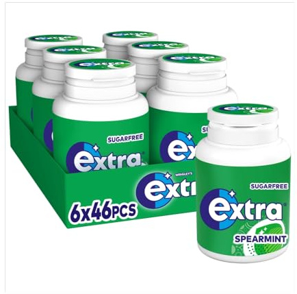 Extra - Spearmint Chewing Gum - 46 Pieces x 6 (Full Case)