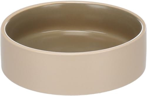 Flamingo Ciotola per Cibo e Acqua Anca Rotonda Beige/Verde – 200 ml, Lusso in Ceramica di Alta Qualità, Robusta e Durevole, Design Elegante