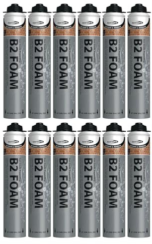 Bond It B2 Expanding PU Foam Gun Grade Can – 12x Buff, 750ml | Fire-Rated B2 (DIN 4102-1) | High-Performance Polyurethane Expanding Foam Insulation & Sealant for Windows – Doors – Gaps & Cavities