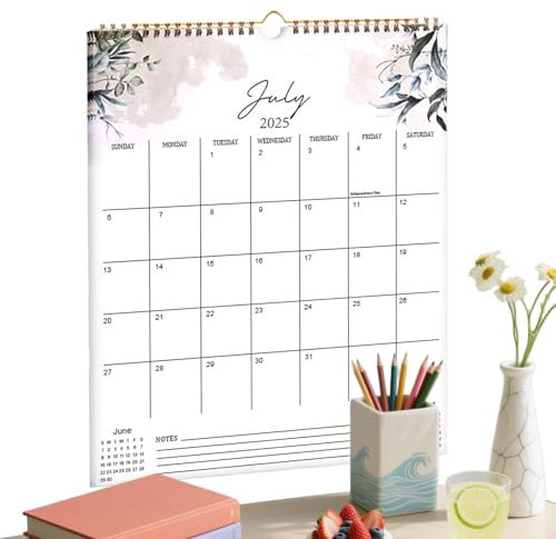 Zestivra Calendario 2025-2026, calendario mensile, rilegatura a doppio filo, da luglio 2025 a dicembre 2026, pianificatore per allenamento da parete, pianificazione di lavoro, pianificazione familiare