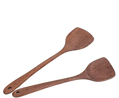 WPKD BLUEIY 2 st träspatelset, långt handtag platt träspatel för blandning och svarvning, 33,7 cm / 13,4 tum, köksredskap, hushållsartiklar