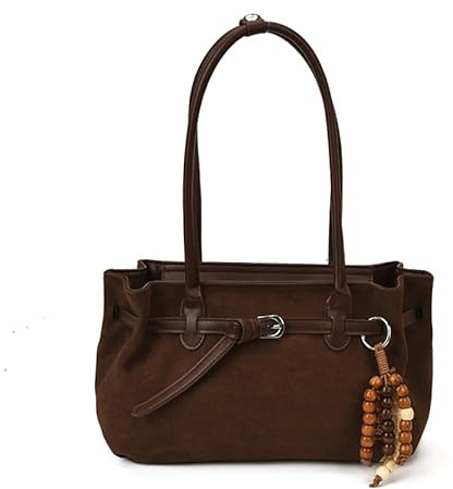 Faux Wildleder Tasche Vintage Hobo Handtasche große Umhängetasche für Frauen (Kaffee) (Kaffee)