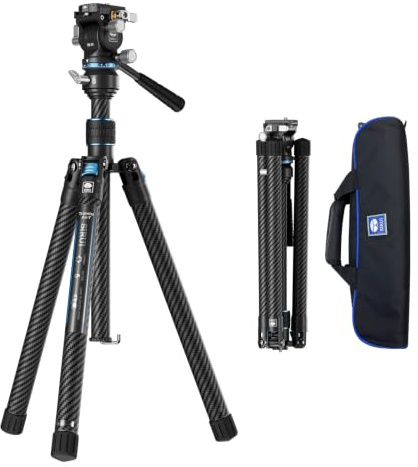 SIRUI 61/155cm Carbon Fiber Camera Tripod with Fluid Head