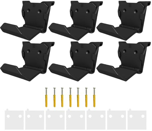 Lot de 6 supports muraux pour manette, casque, vis adhésives puissantes
