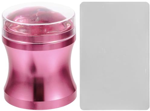 FOYTOKI Raschietto in Lega di Alluminio Set per Nail Art Multiuso Timbratore Unghie in Silicone Trasparente Rosa Pratico Colore Casuale per Decorazioni Manicure