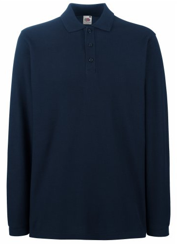 Fruit of the Loom Mens Premium Long Sleeve Polo Shirt (M) (Deep Navy)