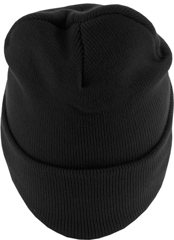 MSTRDS Beanie Basic Flap Long Version, Black, one size
