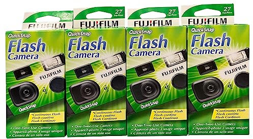 Fujifilm QuickSnap Flash 400 One Time Use 35mm Camera with Flash, 27 Exposures, 4-Pack