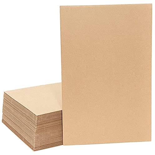 Juvale Corrugated Cardboard Sheets - 11 x 17 in, 2mm Thick, Brown, 50-Pack - Flat Packaging Inserts for Cardboard Mailers - Craft Board Projects