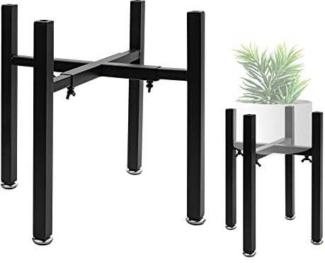 Pflanzenständer aus Eisen,Blumentopfständer,Verstellbarer Pflanzenständer aus Metall,24cm-36cm frei Verstellbarer Blumenständer aus Metall,Für Töpfe mit einem Außendurchmesser von 20-35 cm(hoch:31)