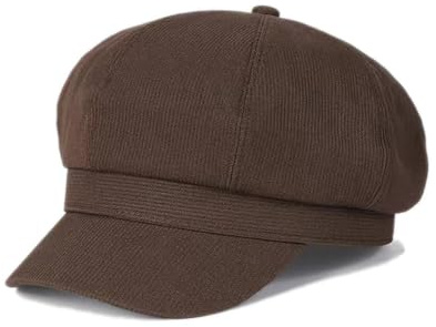Gorra con visera para mujer, gorro de globo, boina de invierno, gorro deslizante, gorra de Gatsby Newsboy, gorra de Bakerboy, marrón, 56/59