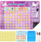 Kaisibum Belohnungstafel Kinder ab 3, Belohnungssystem Kinder Wochenplaner Kinder inkl. 30 Magnet-Aufgaben Und 70 Sterne, Tagesplaner Kinder Routine mit 2 Stift und Tasche