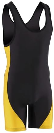 Wrestling Singlet for män Sexiga Bodysuits Leotard Jumpsuits Ärmlöst gym Andas Sport Underkläder i ett stycke(Yellow,6XL)