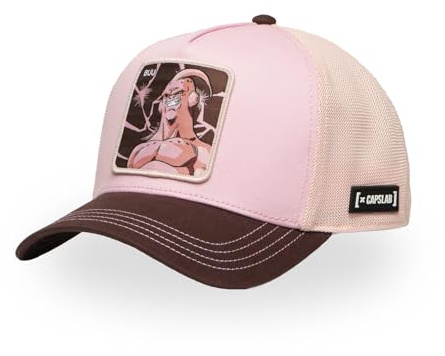 Gorra Hombre y Mujer, Gorra Trucker Dragon Ball, Ajustable mediante el Snapback, rosa claro, Talla única