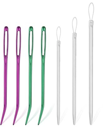 svpfuo 7 aghi per tappo, aghi per lana, 3 colori, adatti per maglioni, lavori a maglia, lana, cucito a mano, in pelle, per lavori a maglia, set di ferri da maglia per lana da cucire