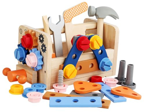 Toddmomy 1satz Junge Mädchen Werkzeugset Aus Holz Multifuntionales Spielzeug Mit Schrauben Und Muttern Für Kreatives Spielen Pädagogisches Für Jungen Und Mädchen Ab Jahren