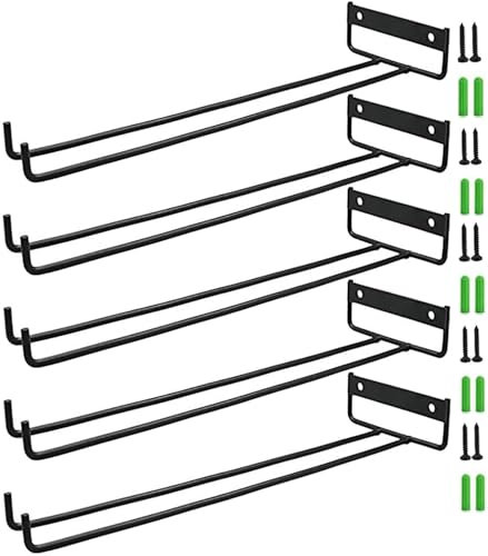 BEOIUCZZY Supporto per bicchieri da vino in metallo, da 30 cm, da appendere, in metallo, da appendere sotto lo scaffale, per ristoranti, bar, cucina