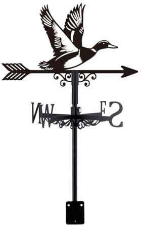 SUPERDANT Girouette de Jardin Exterieur Canard Canards Colverts Girouette en Métal Girouettes Animaux Girouettes Noires Girouettes Décoratives de Direction du Vent Panneaux pour Hangars de Ferme